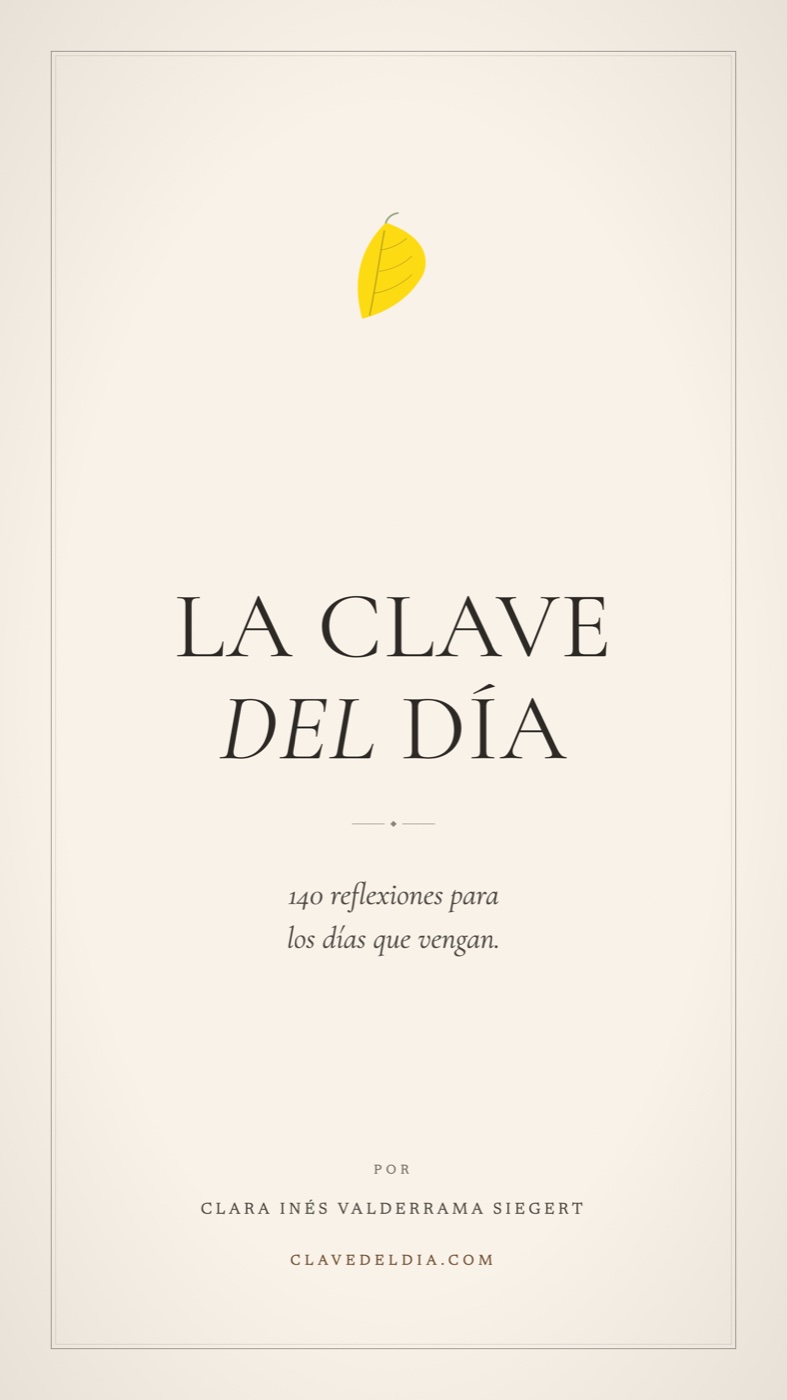 Clave del Día — portada del libro de Clara Inés Valderrama, plataforma editorial + agente AI El Oráculo